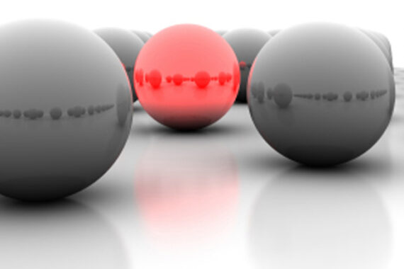 Black balls with one red ball